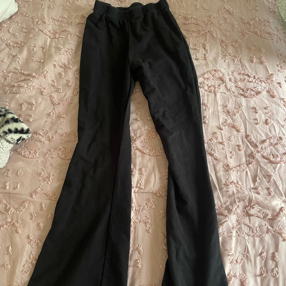Black flare leggings